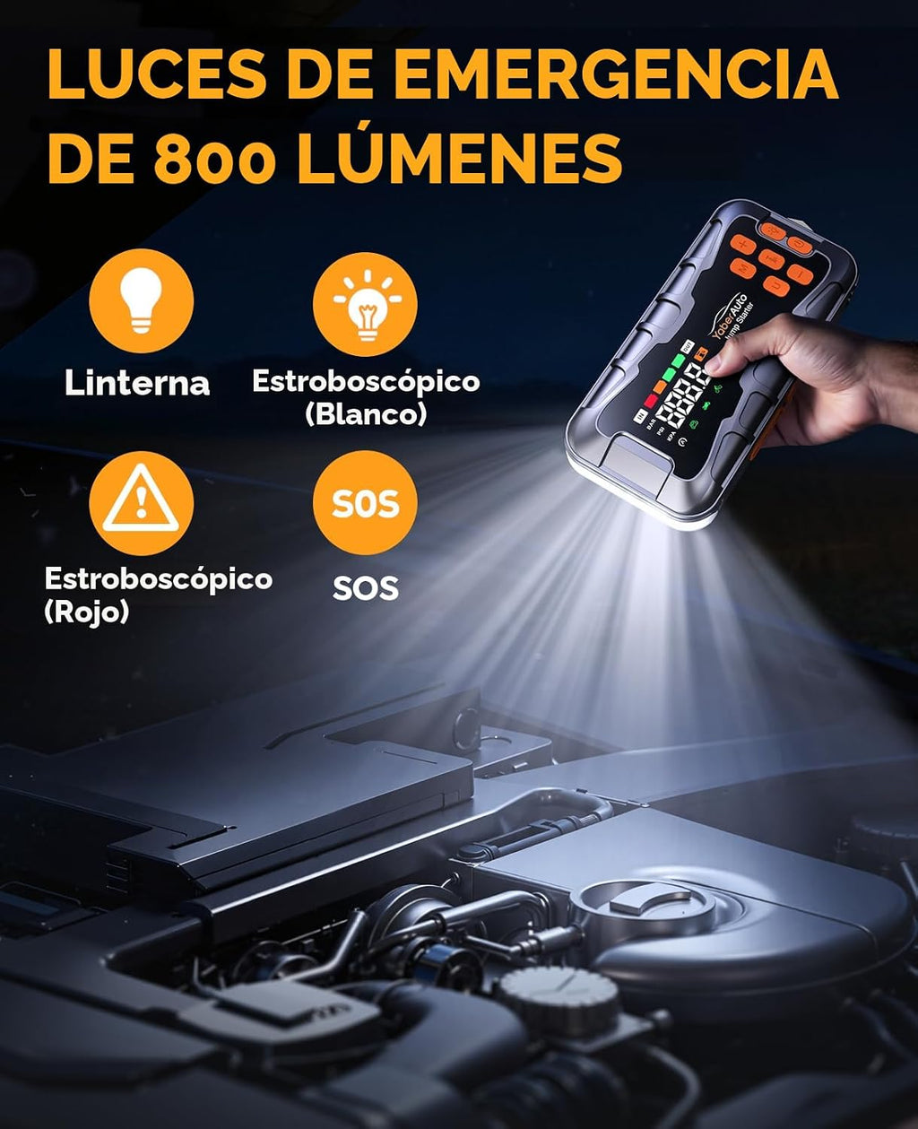 YaberAuto Arrancador de salto 16 en 1 con compresor de aire 8000A 1...