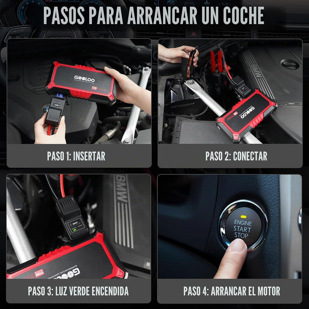 GOOLOO Nuevo Arrancador de Batería GP2000, 12V 2000A Arrancador de...