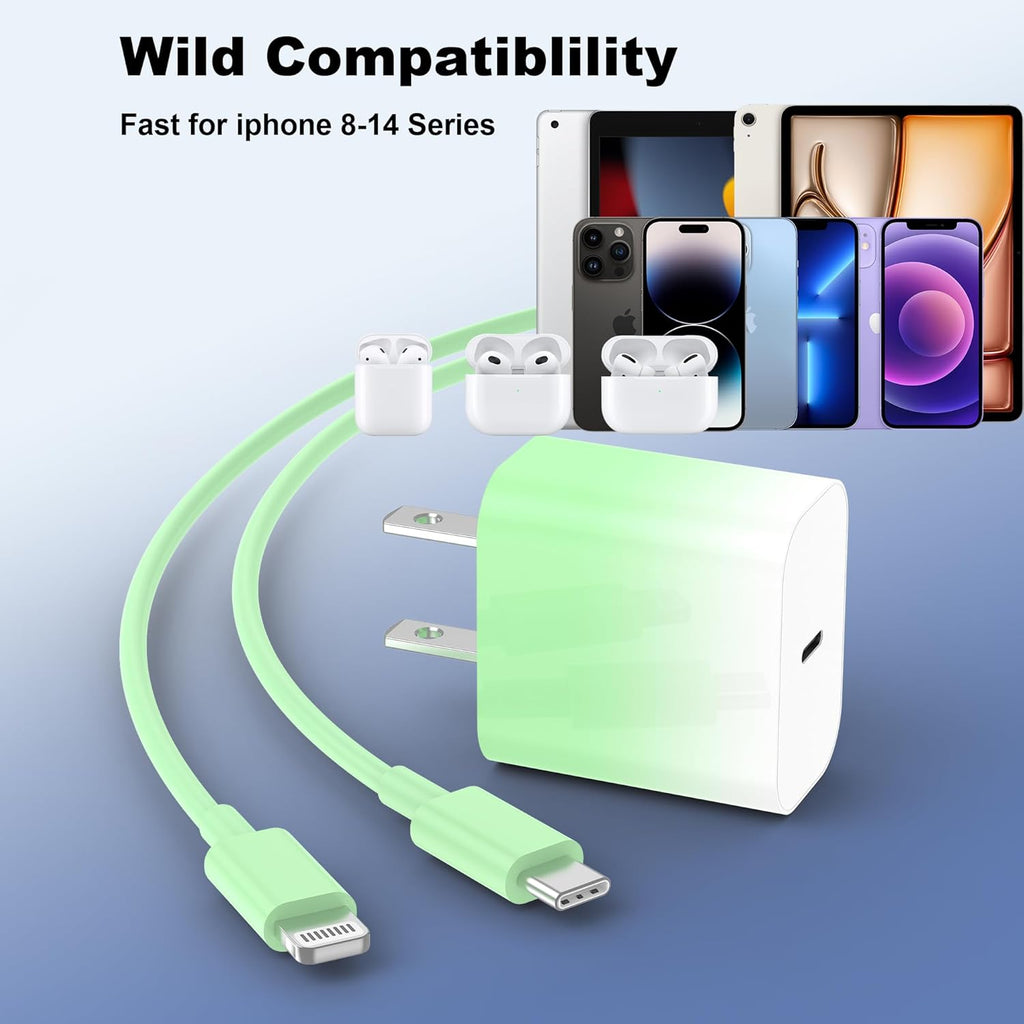 GREPHONE Cargador para iPhone de carga rápida, Cargador de pared US...