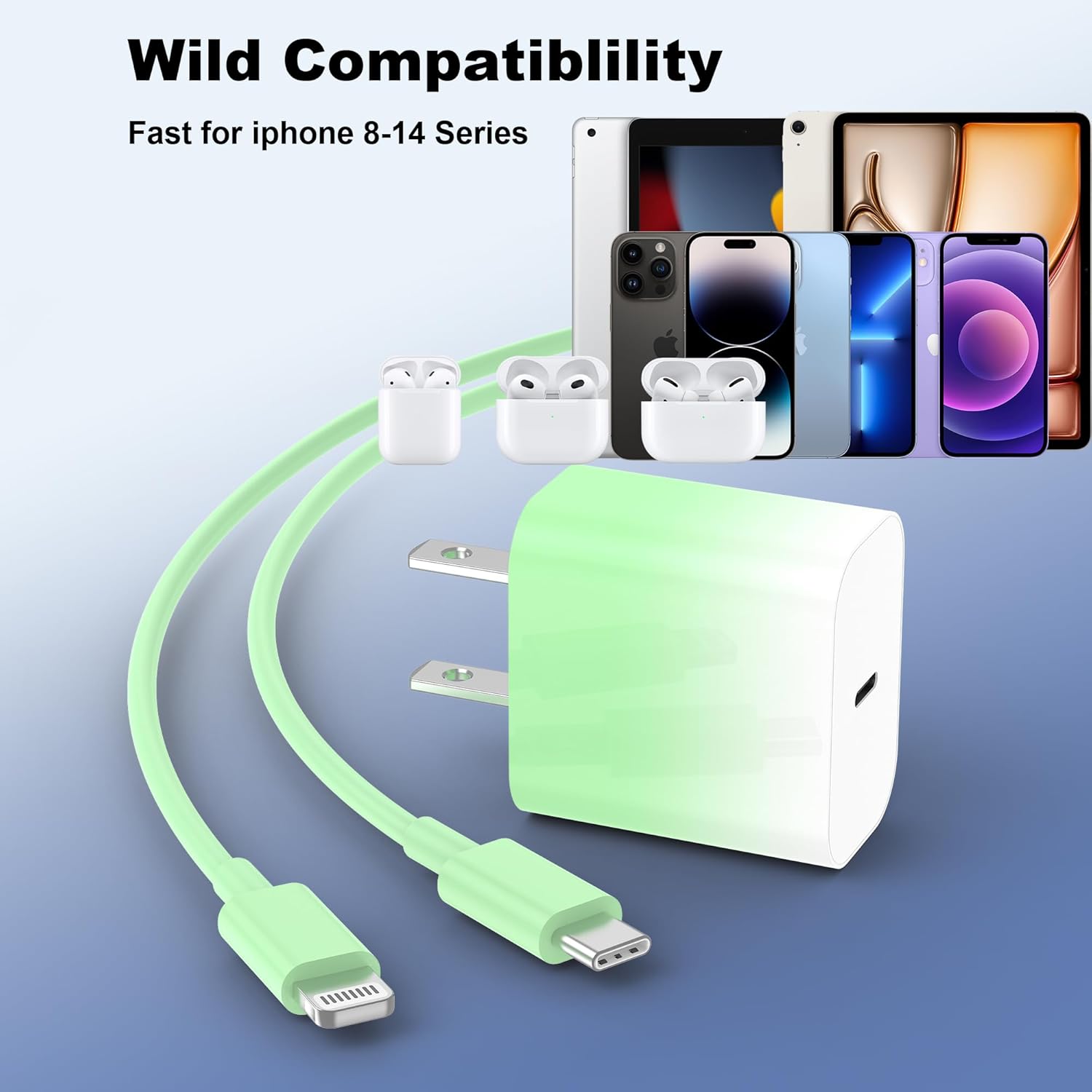 GREPHONE Cargador para iPhone de carga rápida, Cargador de pared US...