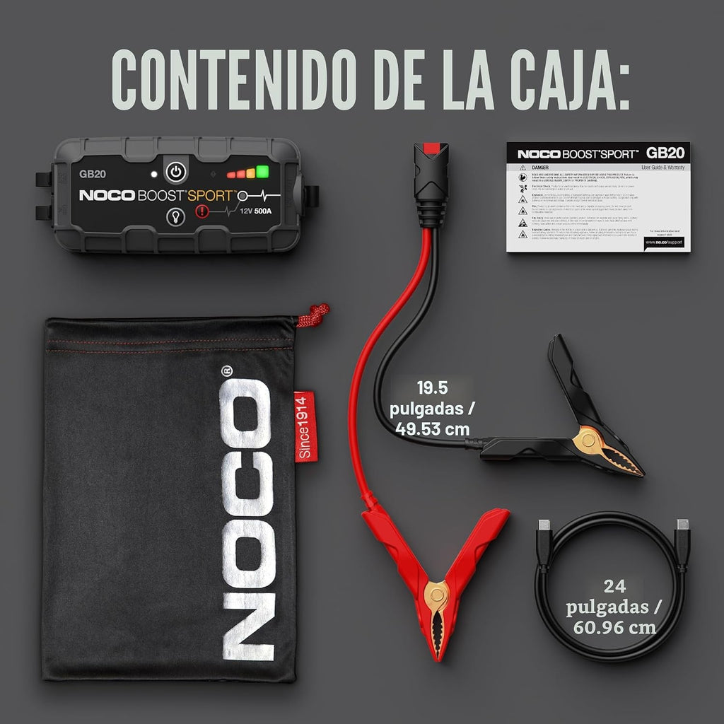 NOCO Boost GB20: Arrancador ultra seguro de 500A \u2013 Paquete de...