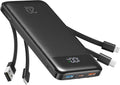 Charmast - Cargador portátil de 20000 mAh con cables incorporados,...