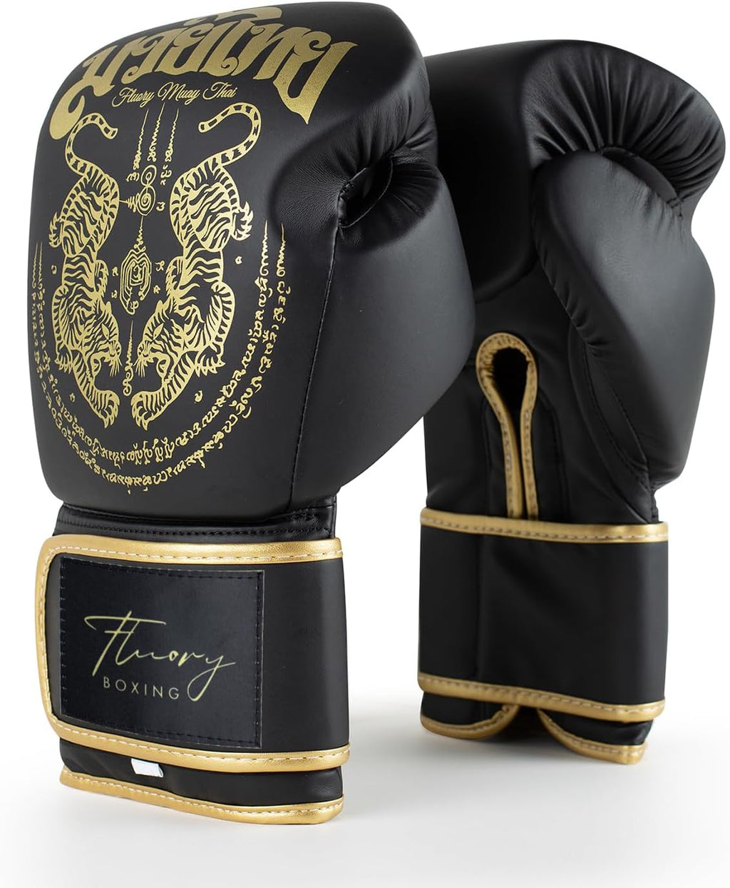 Guantes de boxeo, diseño simétrico con dos tigres, guantes de entre...