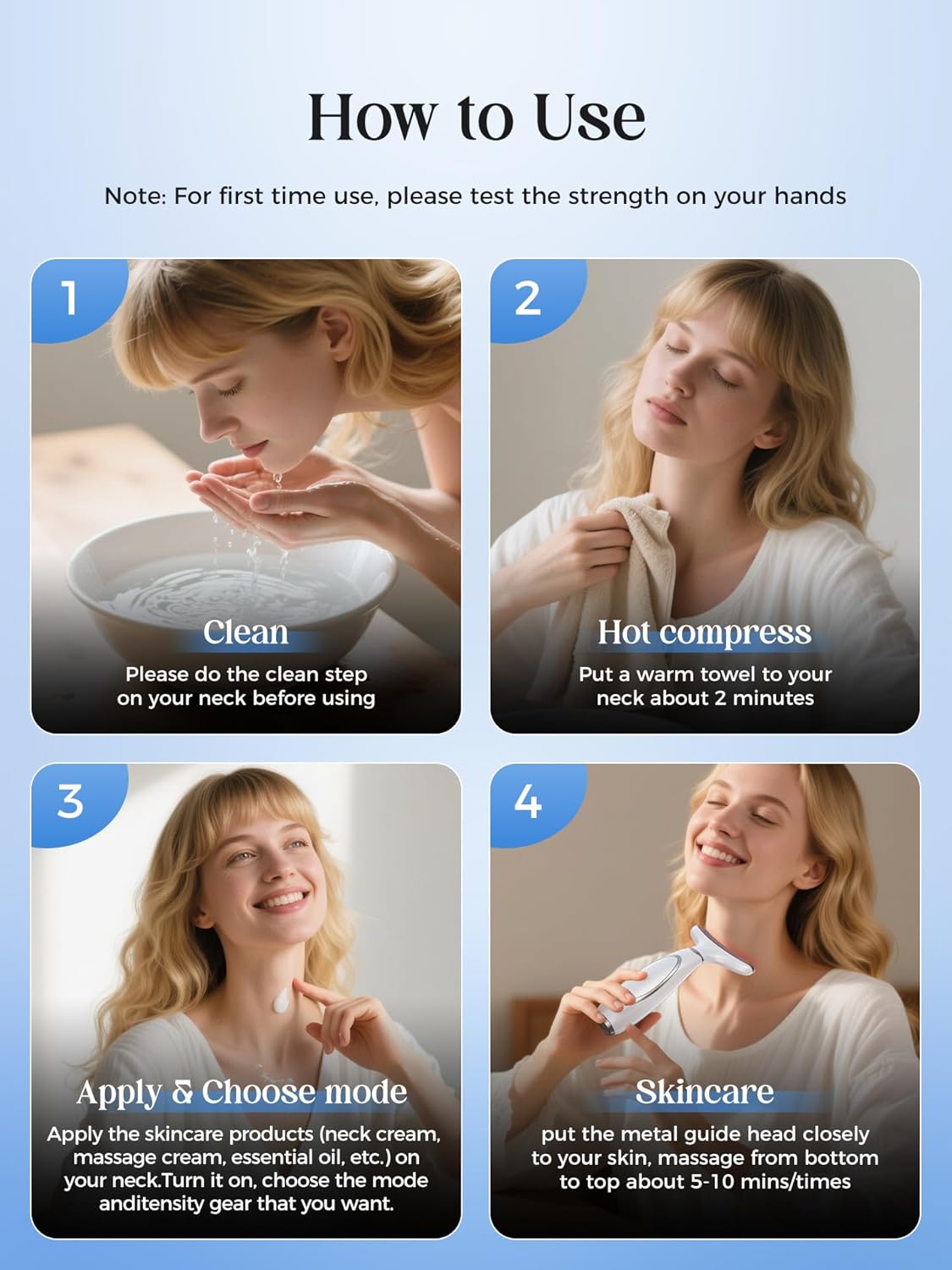 Terapia de luz roja para cara y cuello, herramienta de masajeador f...