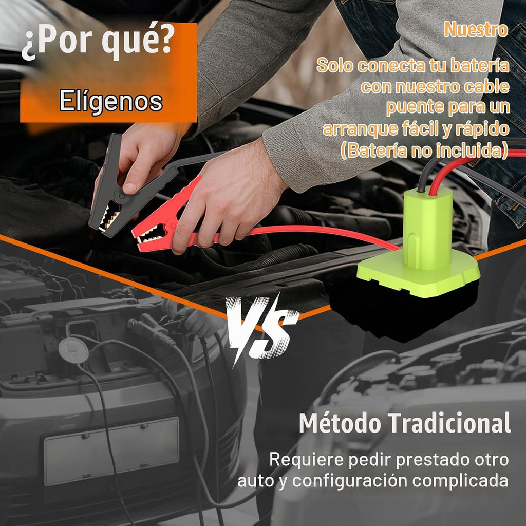 Cables de puente para automóvil con adaptador compatibles con bater...