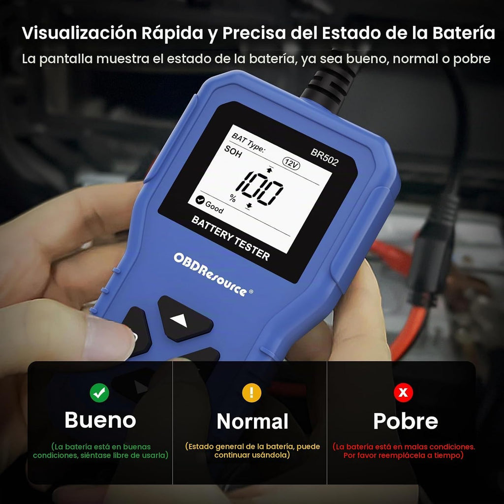 Probador de batería de coche 6V 12V 24V Probador de voltaje de bate...