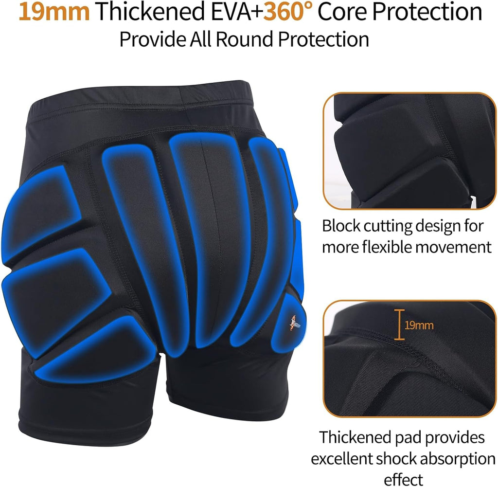 YWRider Pantalones cortos protectores de cadera acolchados con crem...