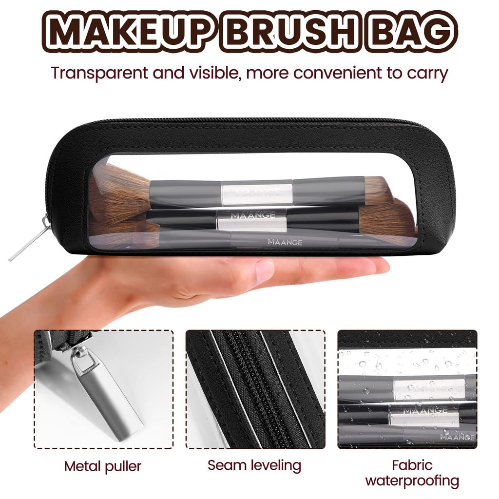 MAANGE Juego de 7 pinceles para maquillaje con bolsa, brochas de ma...