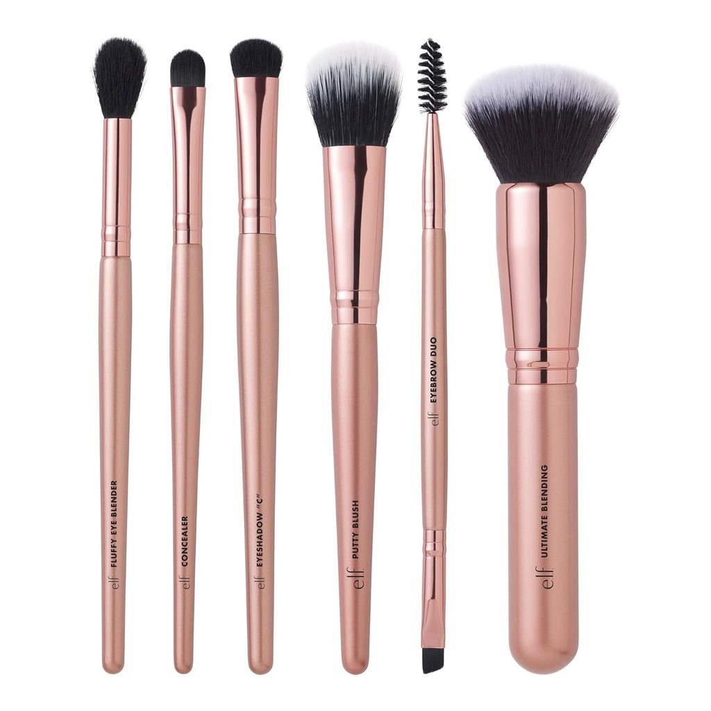 e.l.f. Kit facial impecable, colección de pinceles de 6 piezas, pin...