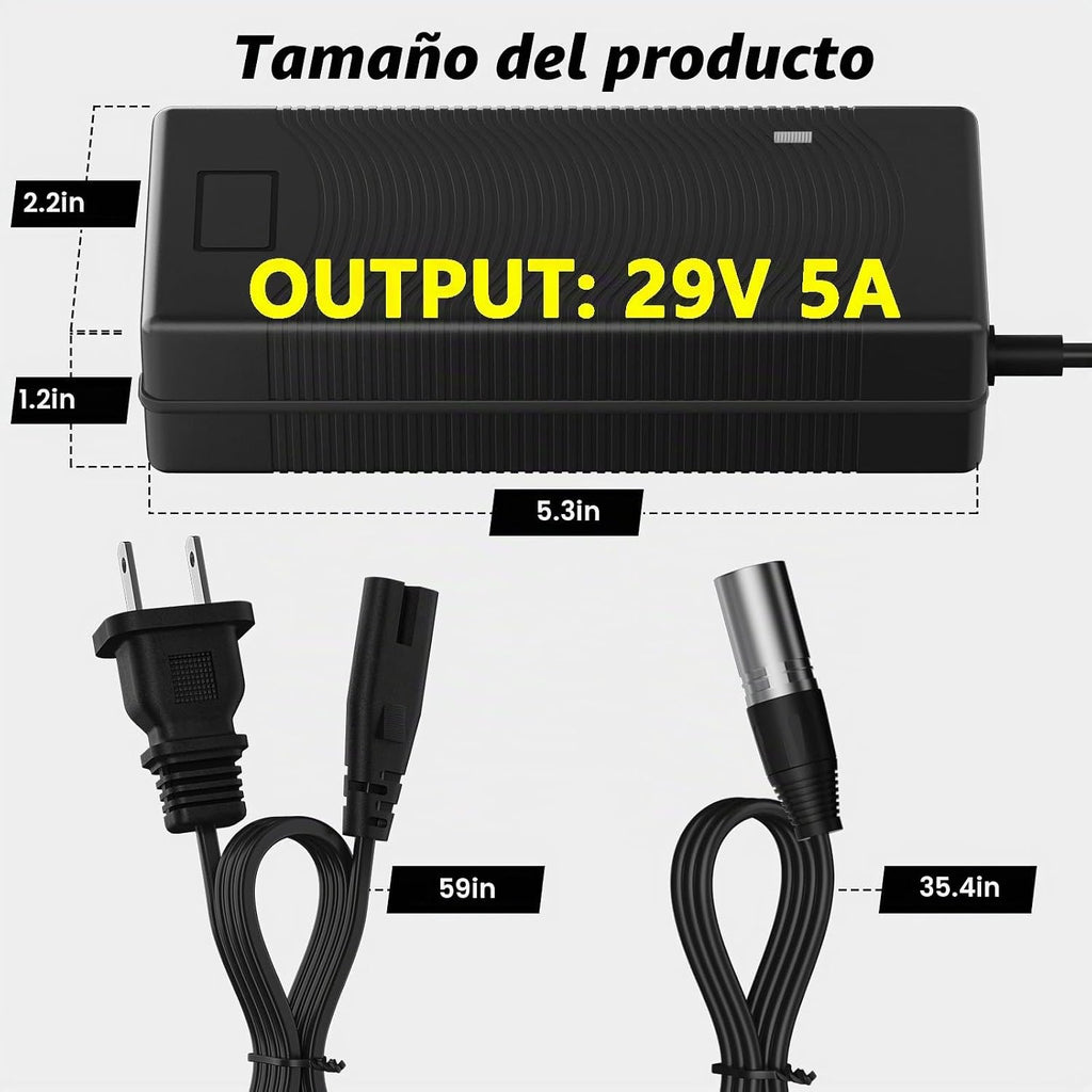Cargador rápido de 29 V 5 A para batería de plomo ácido de 24 V, ca...