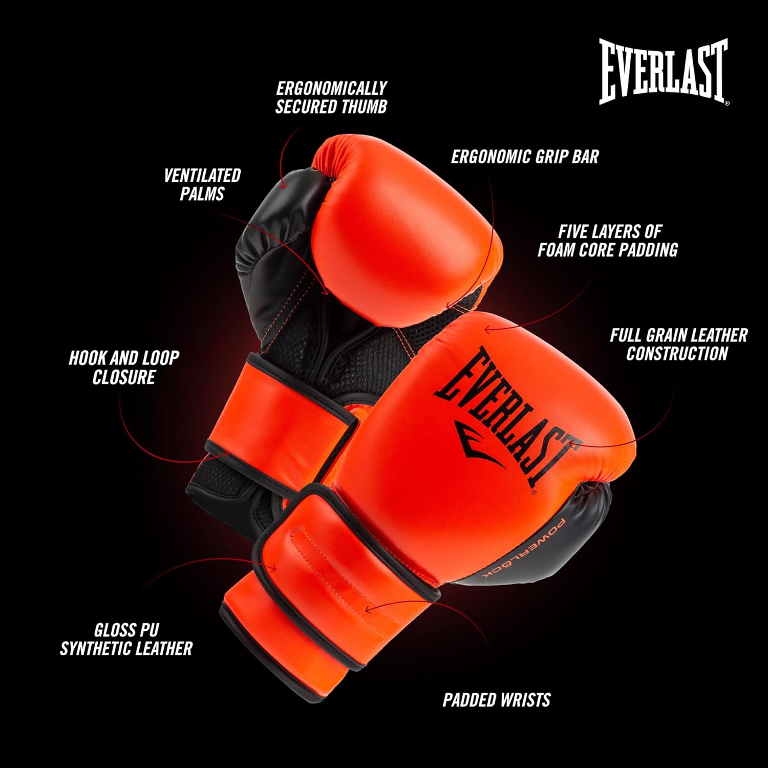 Everlast Powerlock 2 Guantes de Boxeo con Cierre de Velcro | Guante...