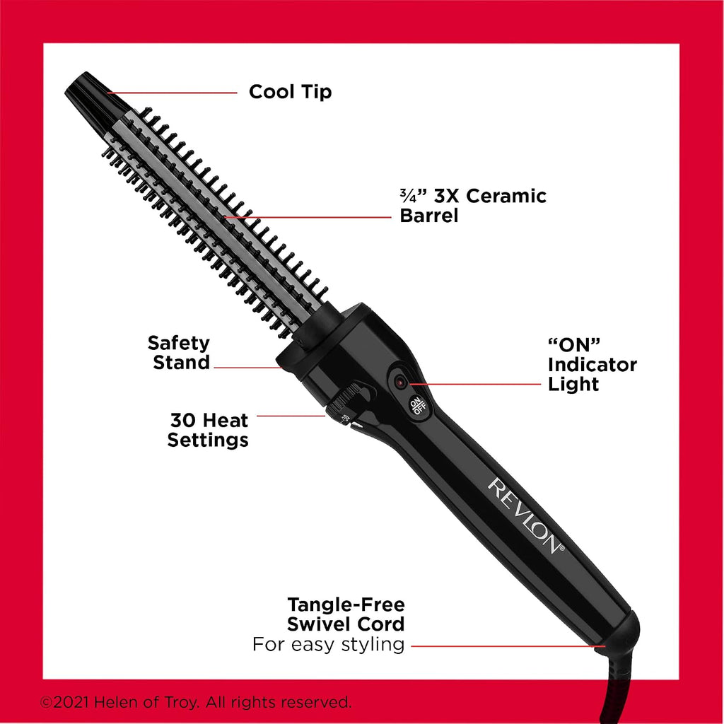 REVLON Perfect Heat - Cepillo para rizador de cerámica, negro, 3\/4...