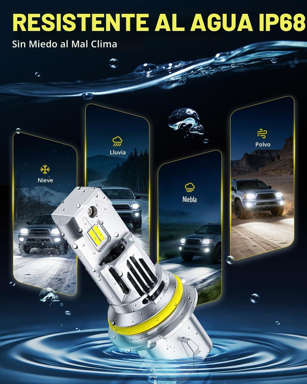 AUXITO Bombillas 9007 HB5, 80000LM 6500K blanco frío, súper brillan...