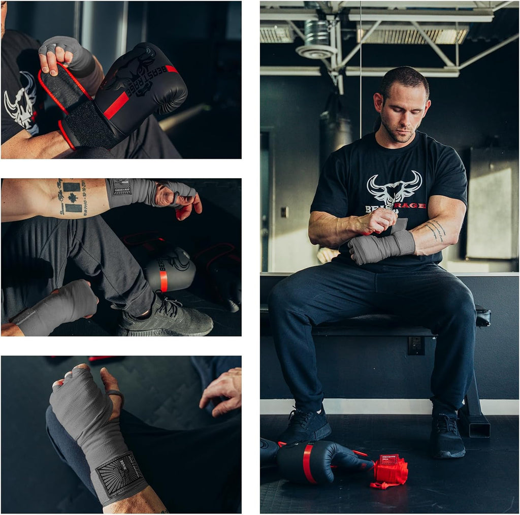 BEAST RAGE Vendas para manos de boxeo para MMA Kickboxing, muñequer...