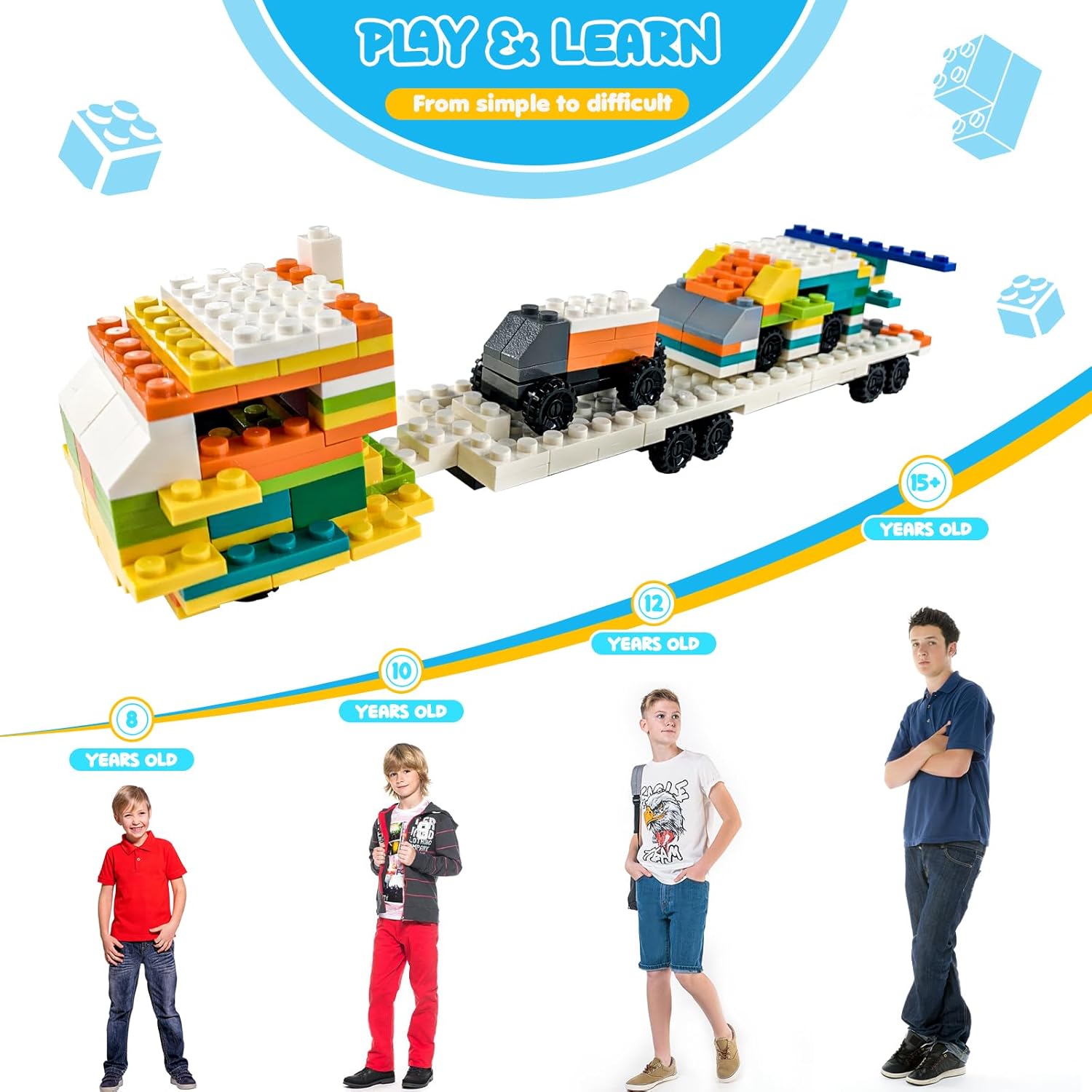 ekuzi Juego de bloques de construcción creativos compatibles con la...
