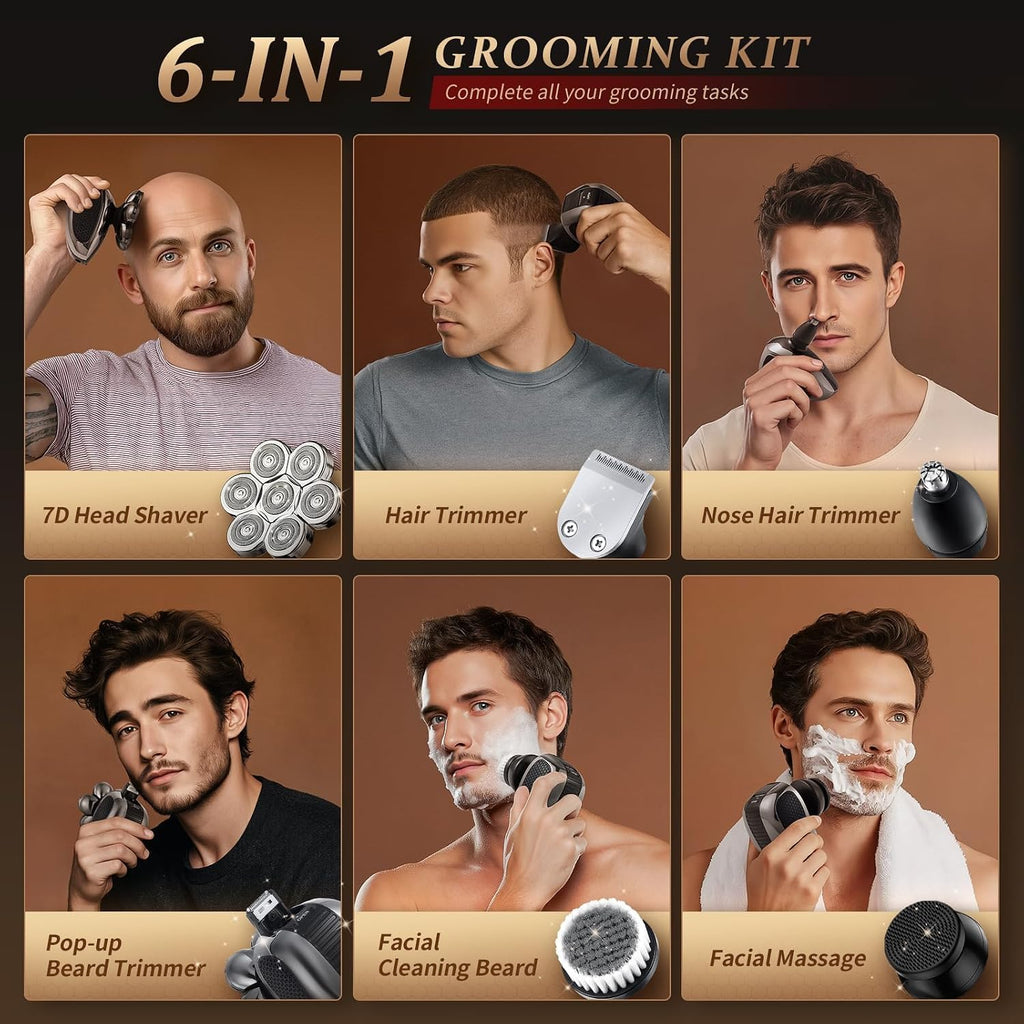 Afeitadoras de cabeza para hombres calvos, kit profesional de afeit...