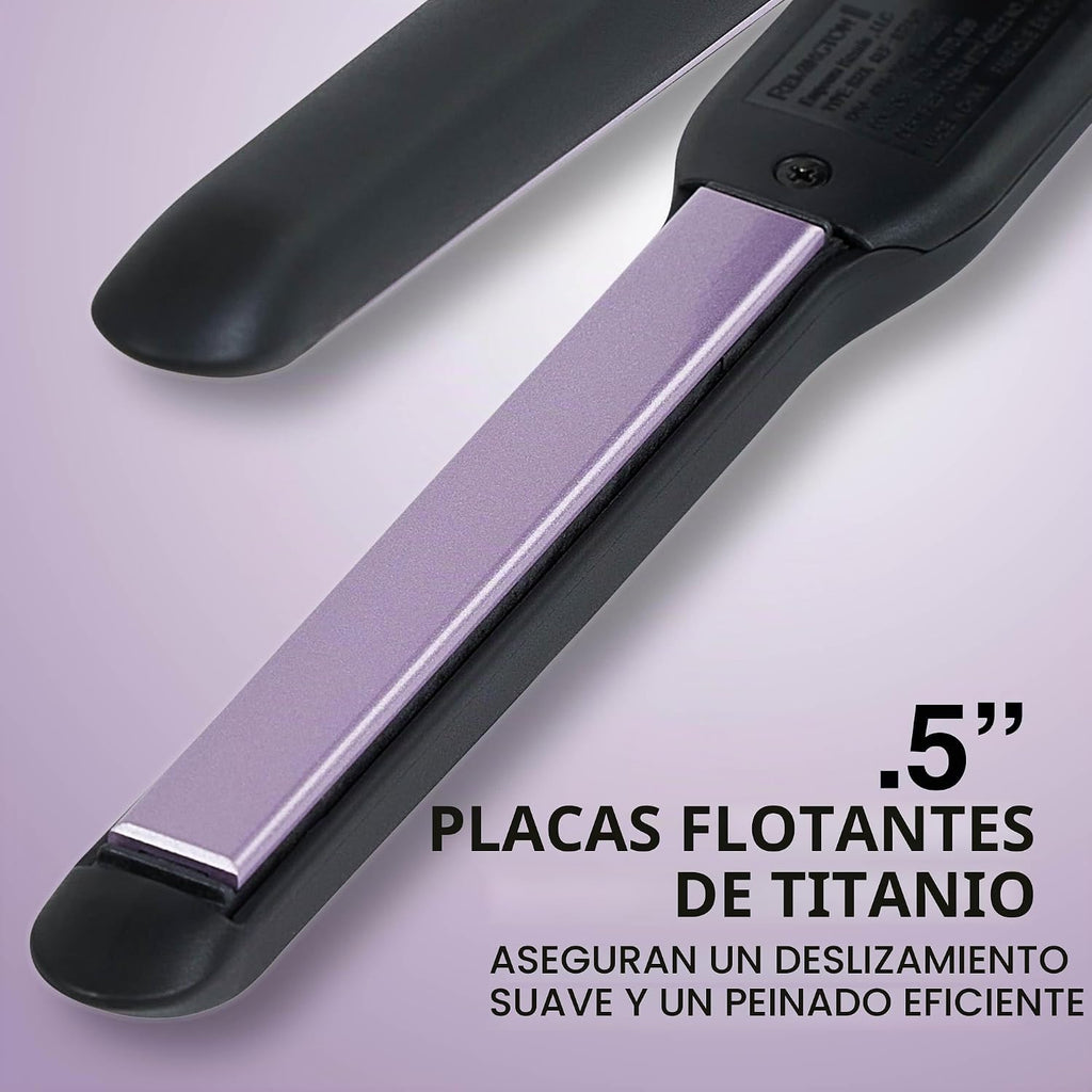 Remington Plancha plana antiestática, 1\/2 pulgada, titanio + reves...