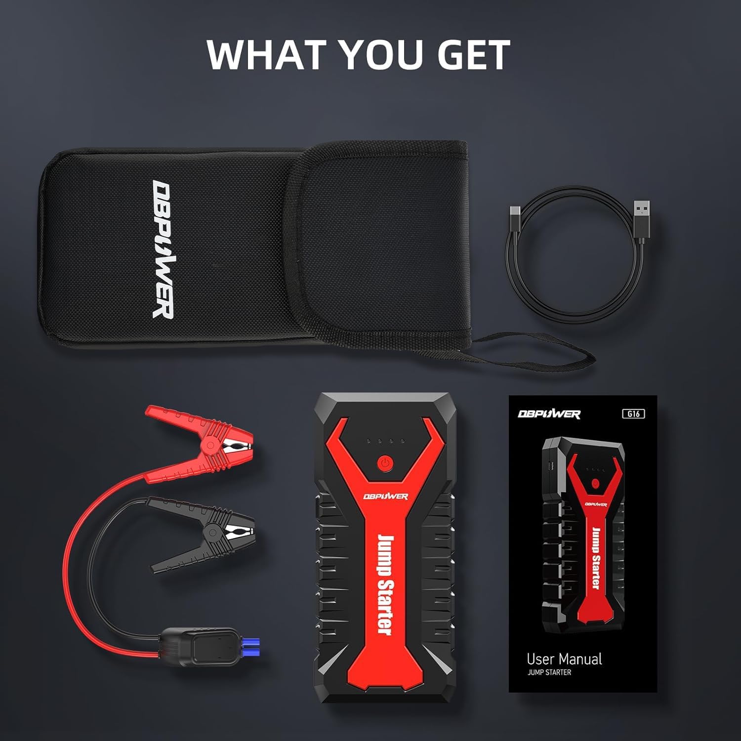 DBPOWER Arrancador portátil para coche de 5000A\/80.66Wh, para moto...