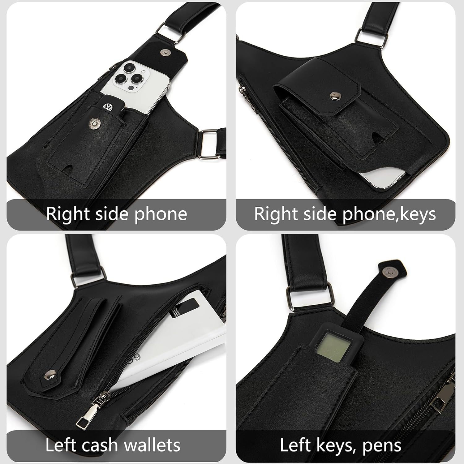 GLAMZLELE Bolsa de axila de doble hombro para hombre, para el pecho...