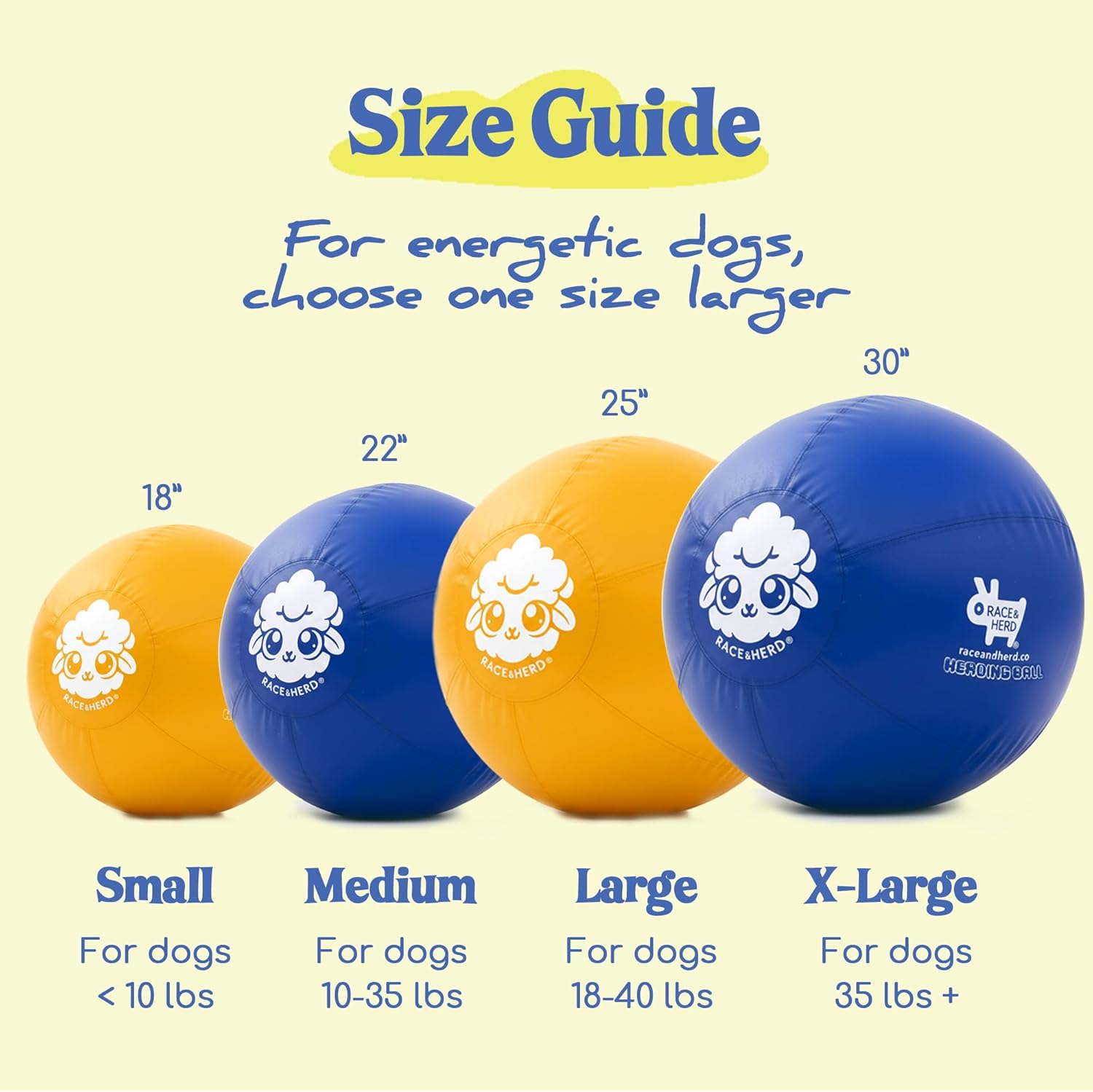Race&amp;Herd Pelota original XXL de 25 pulgadas para perros grande...