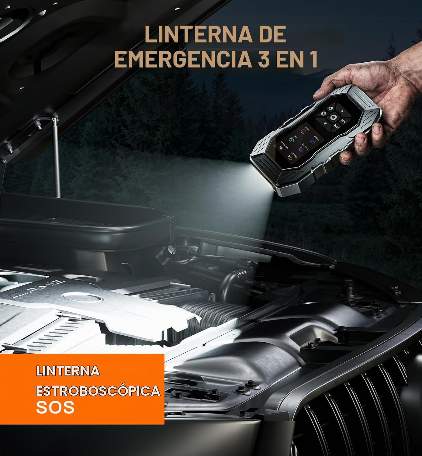 Arrancador con escáner OBD2 de 5000 A pico de batería de coche, arr...