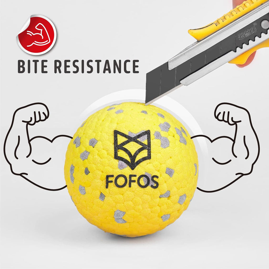 FOFOS Pelotas para perros, juguetes masticables, pelota de tenis pa...