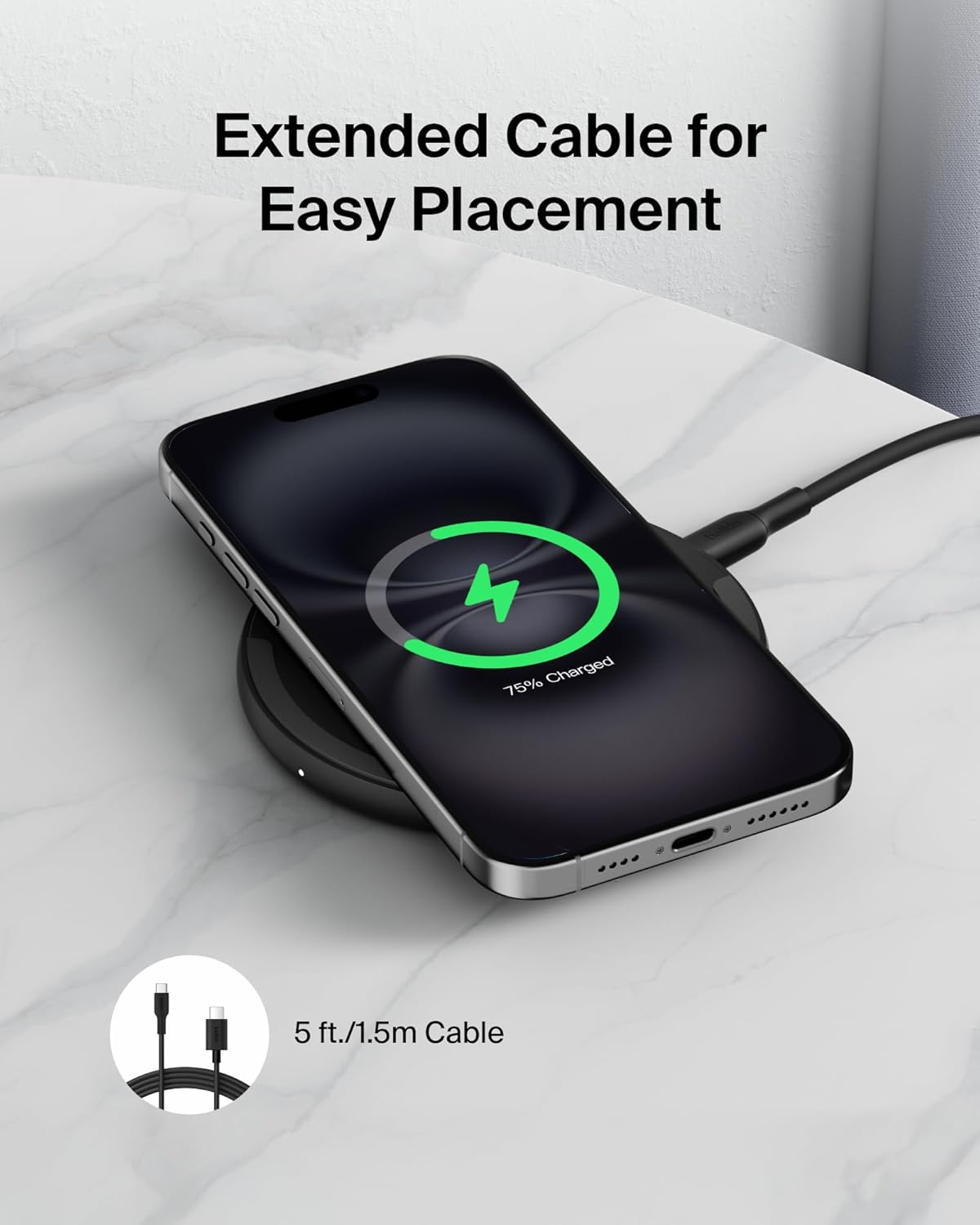 Almohadilla de carga inalámbrica Belkin 15W - Cargador Qi, estación...