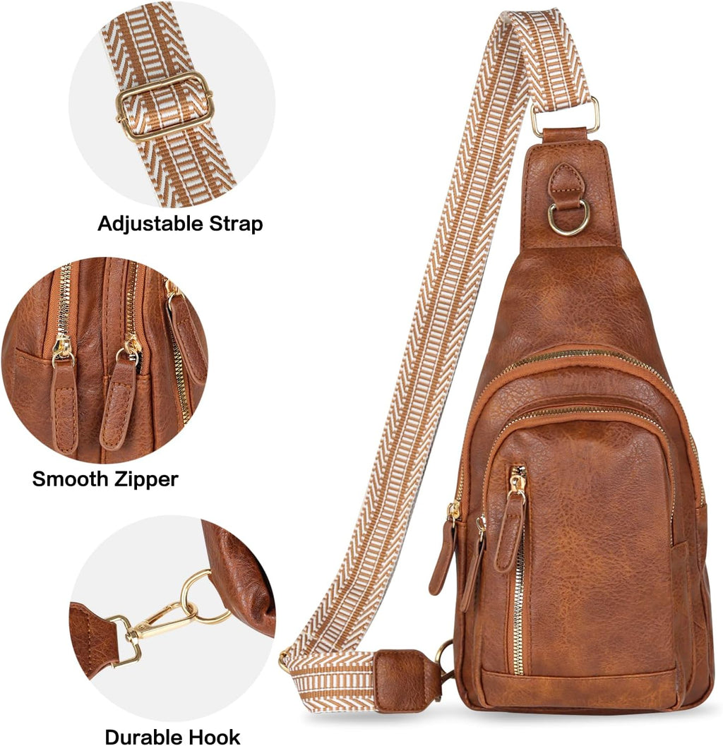 Relang Bolso bandolera para mujer, cangureras de cuero cruzado para...