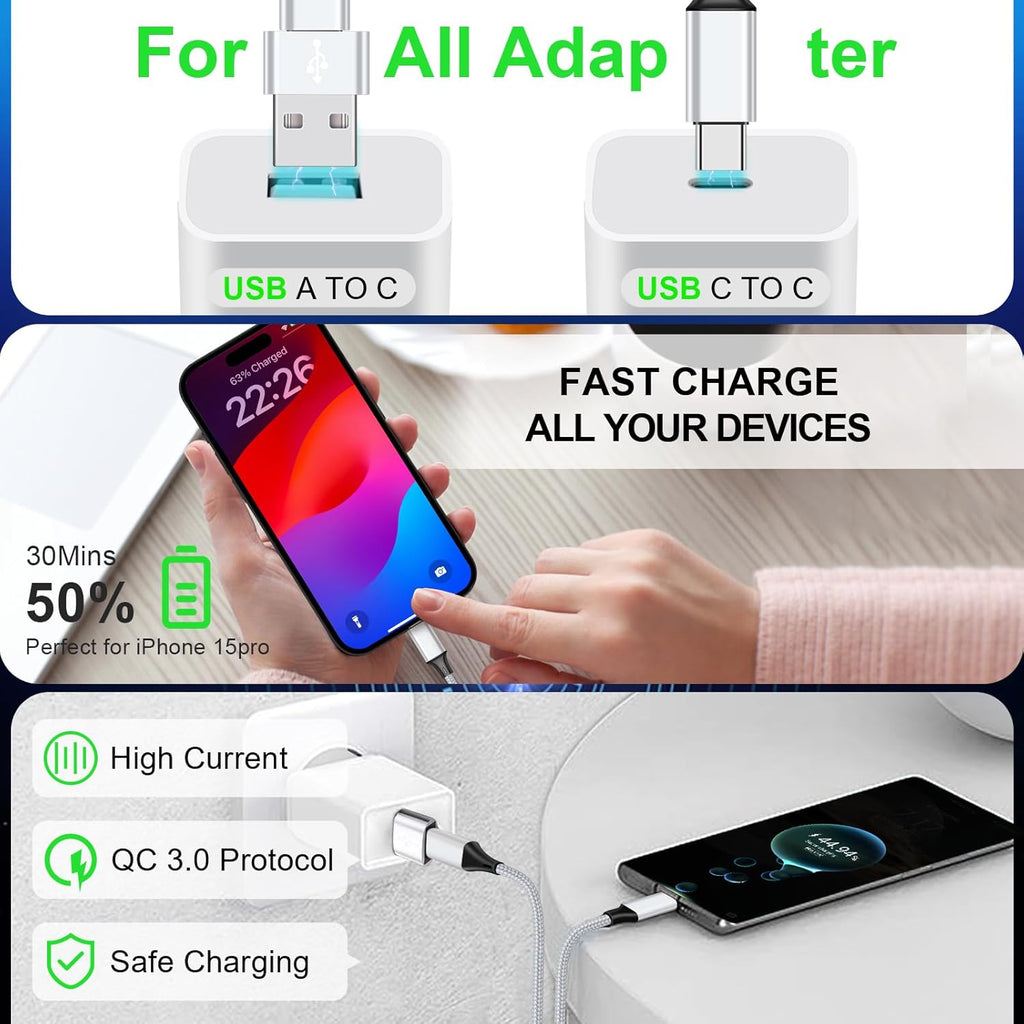 SVEUC Cable divisor USB C Splitter de carga múltiple, USB A\/C a US...