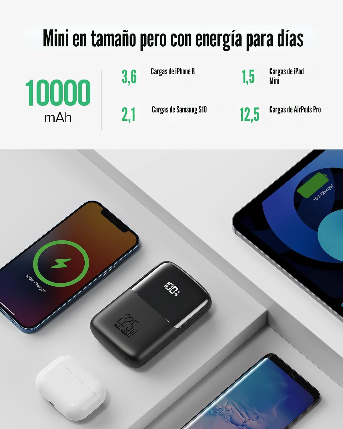 INIU Cargador portátil, la batería externa de 10000 mAh más pequeña...