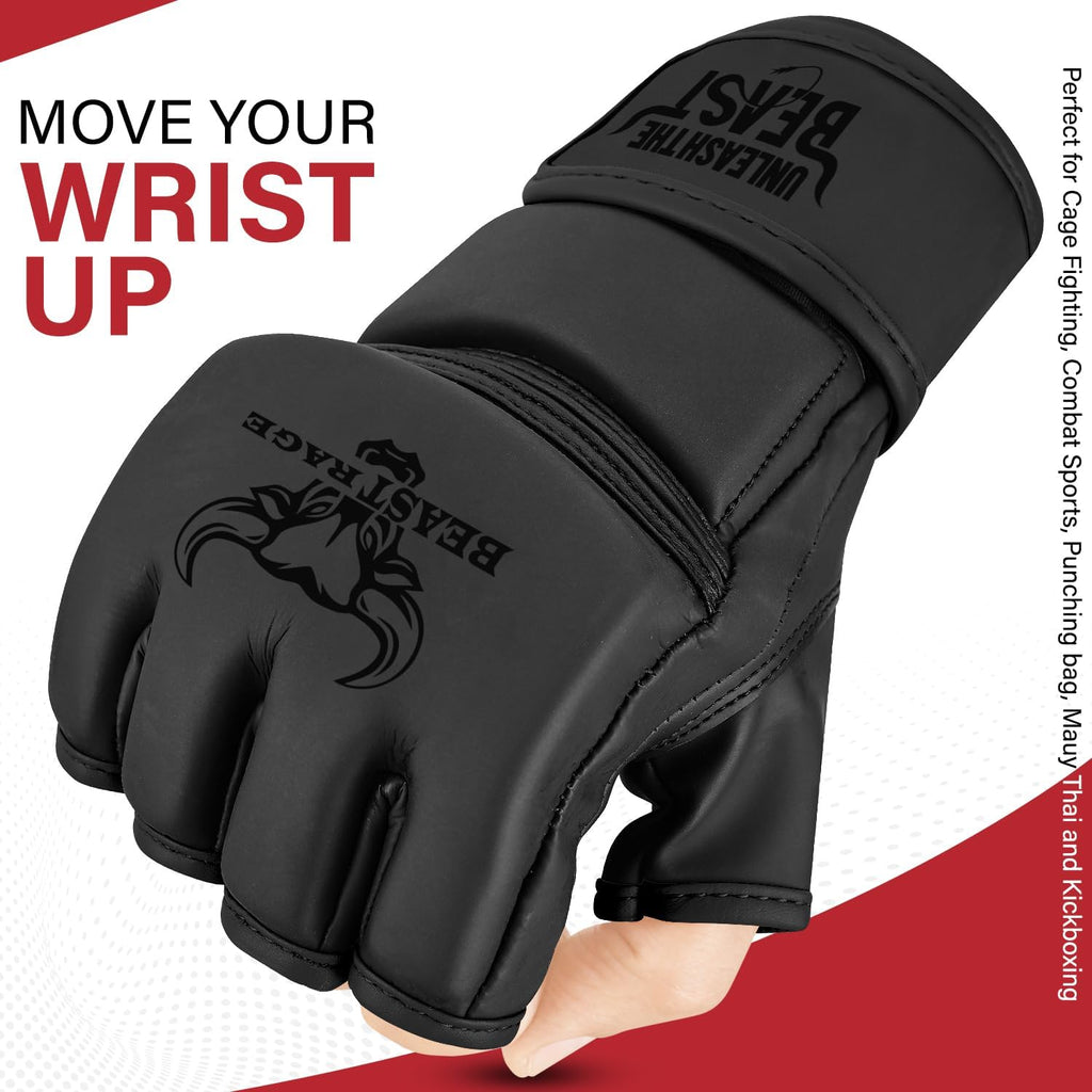 BEAST RAGE Guantes de artes marciales para hombres y mujeres, guant...