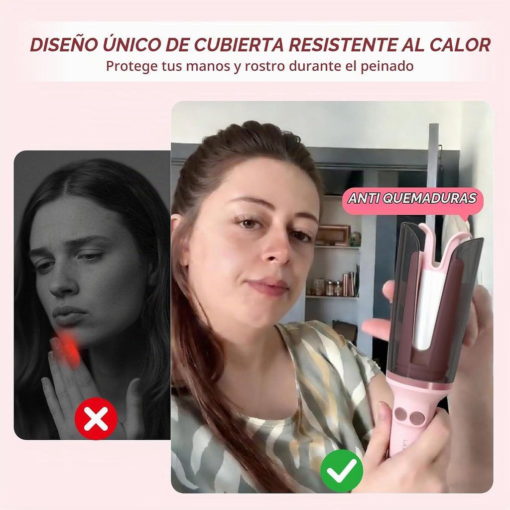 LA MAESII Rizador automático, 1 pulgada con rizador giratorio de 3...