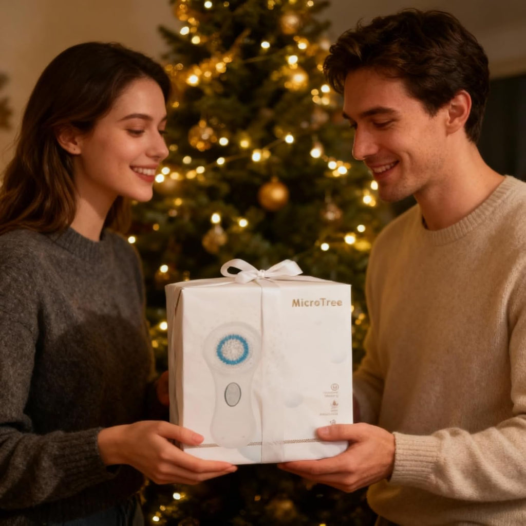 Microtree Cepillo eléctrico de limpieza facial, sin rotación, limpi...