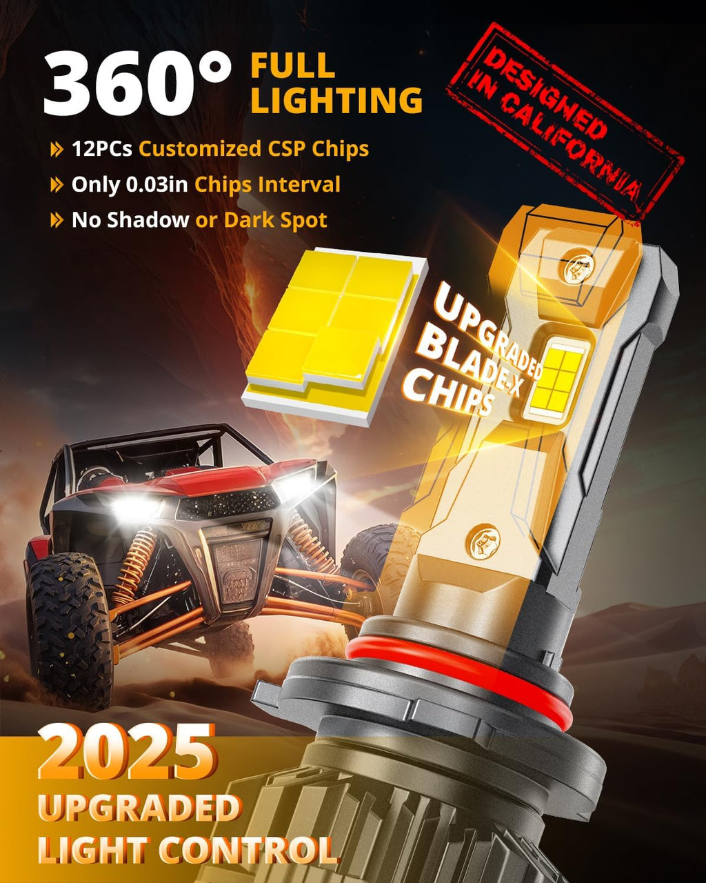 Auxbeam 9005 HB3 Luz antiniebla, serie F22 9005 Powersports, 6500K...