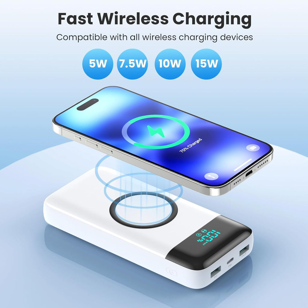 Cargador portátil inalámbrico 40800mAh para iPhone con 3 cables inc...