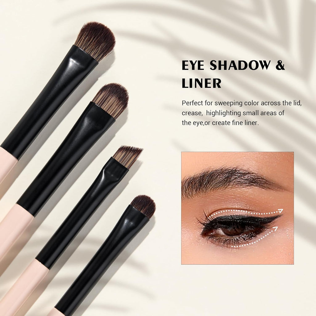 Jessup brochas de maquillaje 5 piezas, juego de brochas de ojos de...