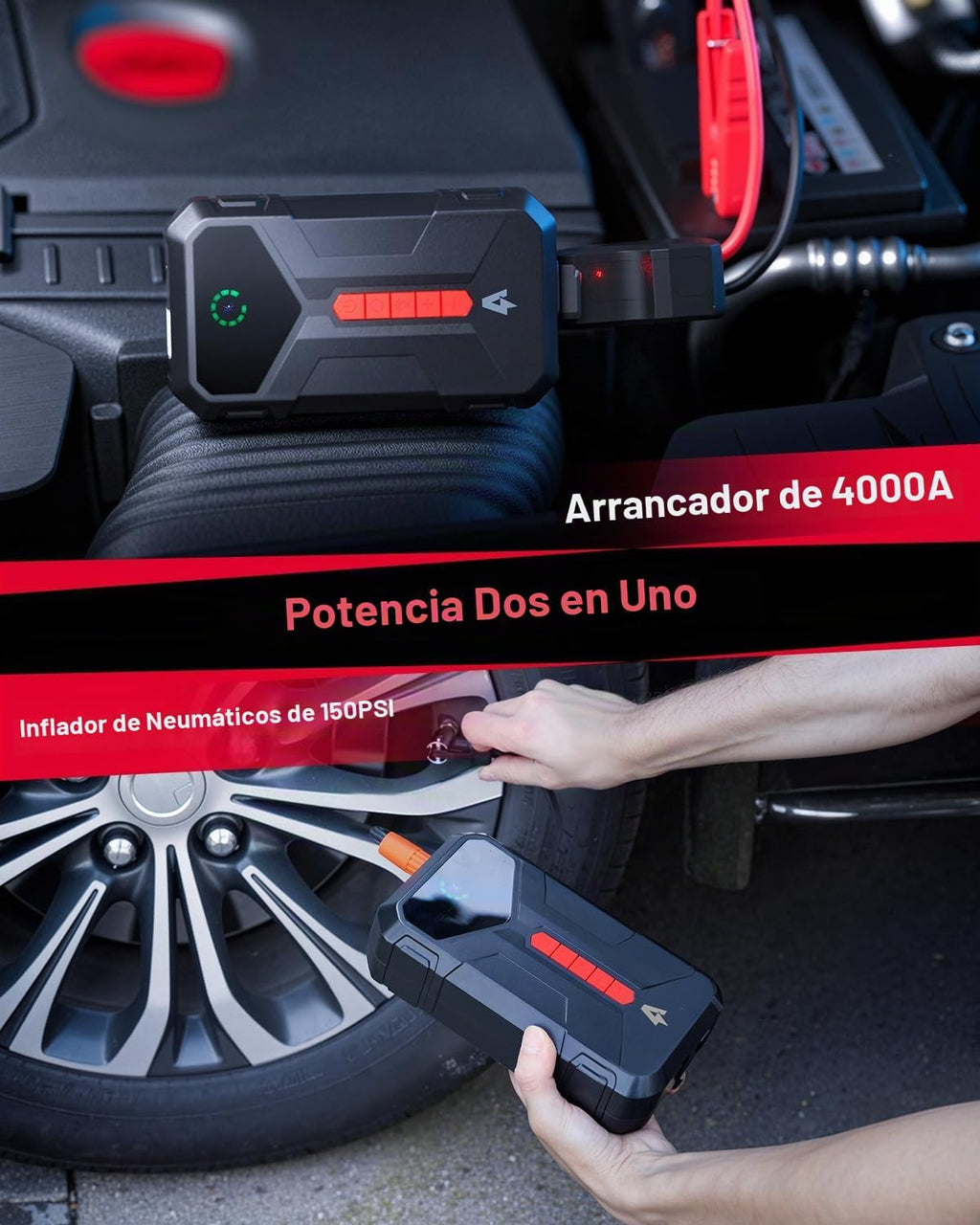 Andeman 4000A Arrancador con compresor de aire de 150PSI, caja de a...