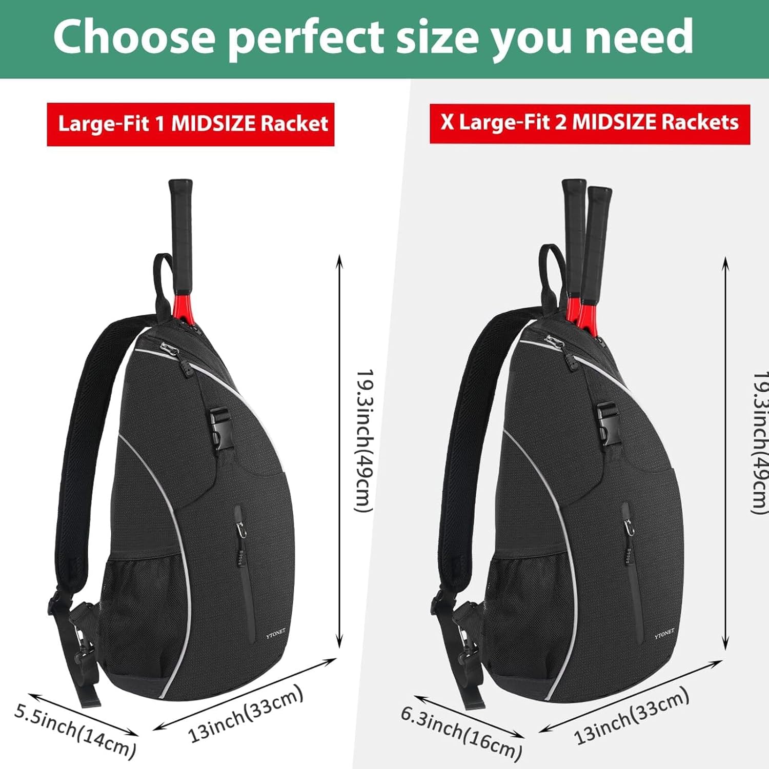 Ytonet - Bolsa de tenis, mochila de tenis para colgarse, bandolera...