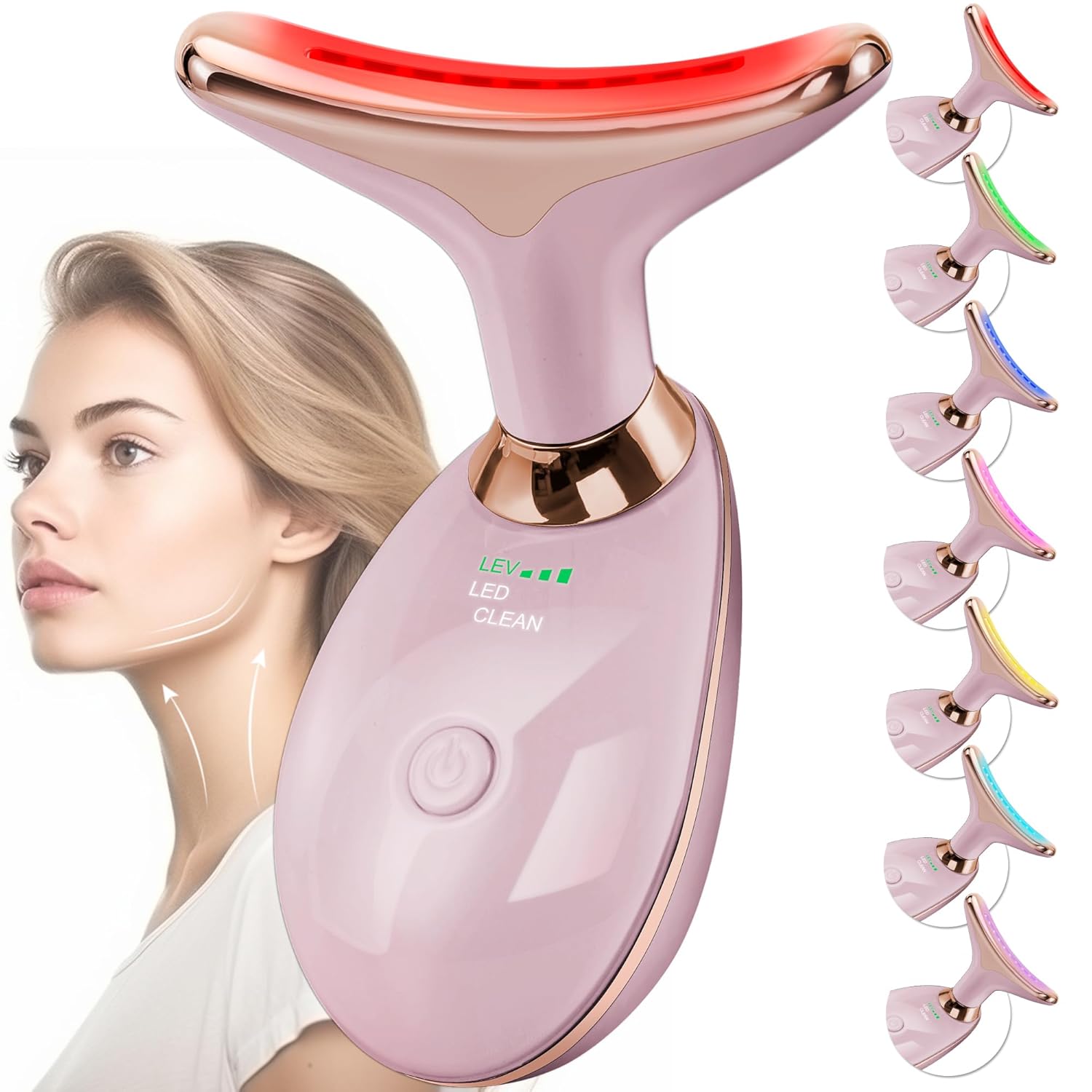 Doset - Masajeador con terapia de luz roja para rostro y cuello, va...