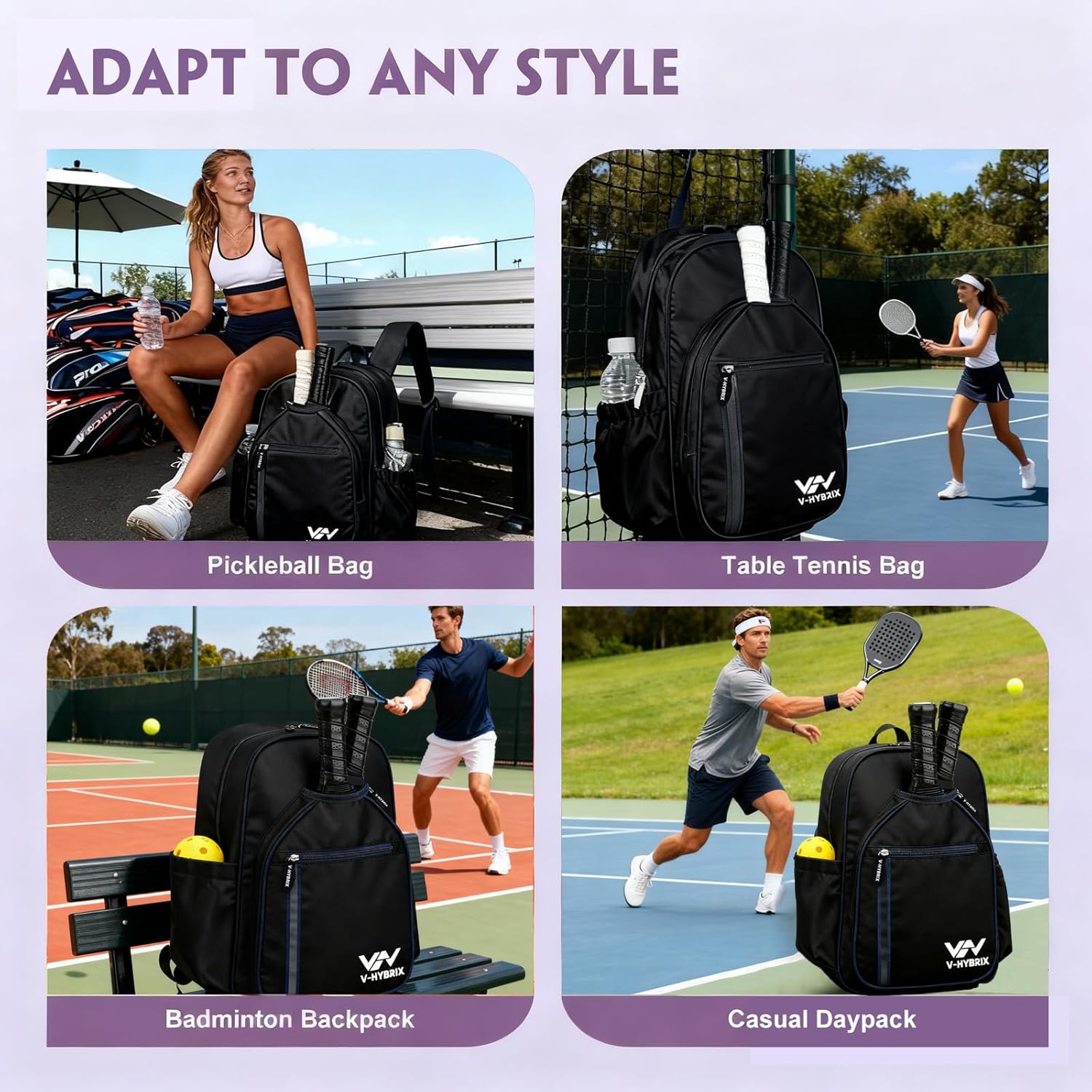 VHYBRIX Bolsas de pickleball, mochila impermeable de lujo de 30 lit...