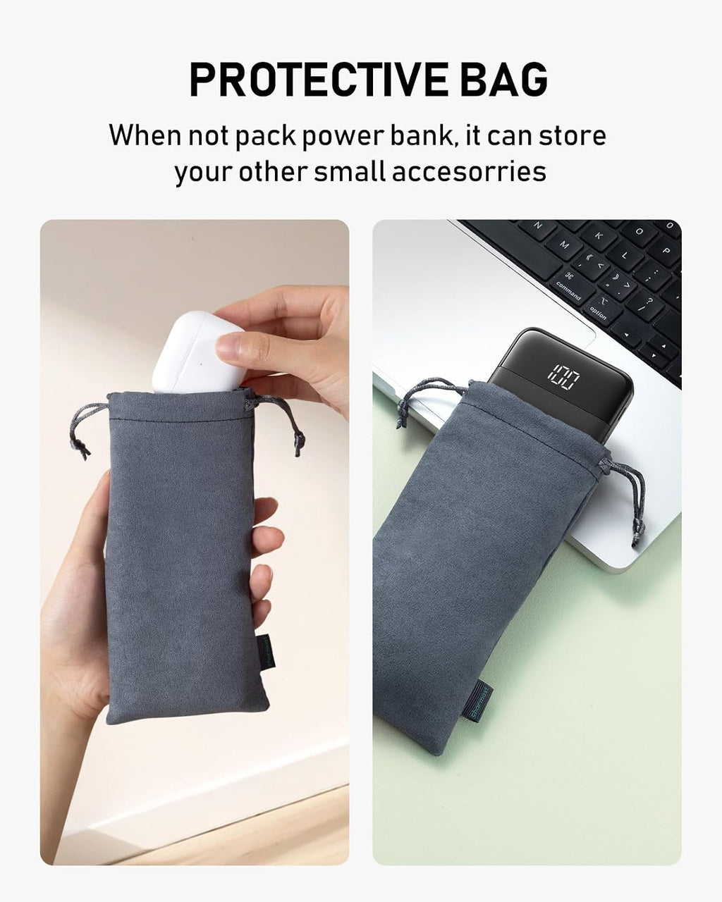 Charmast Cargador portátil con cables incorporados, batería externa...