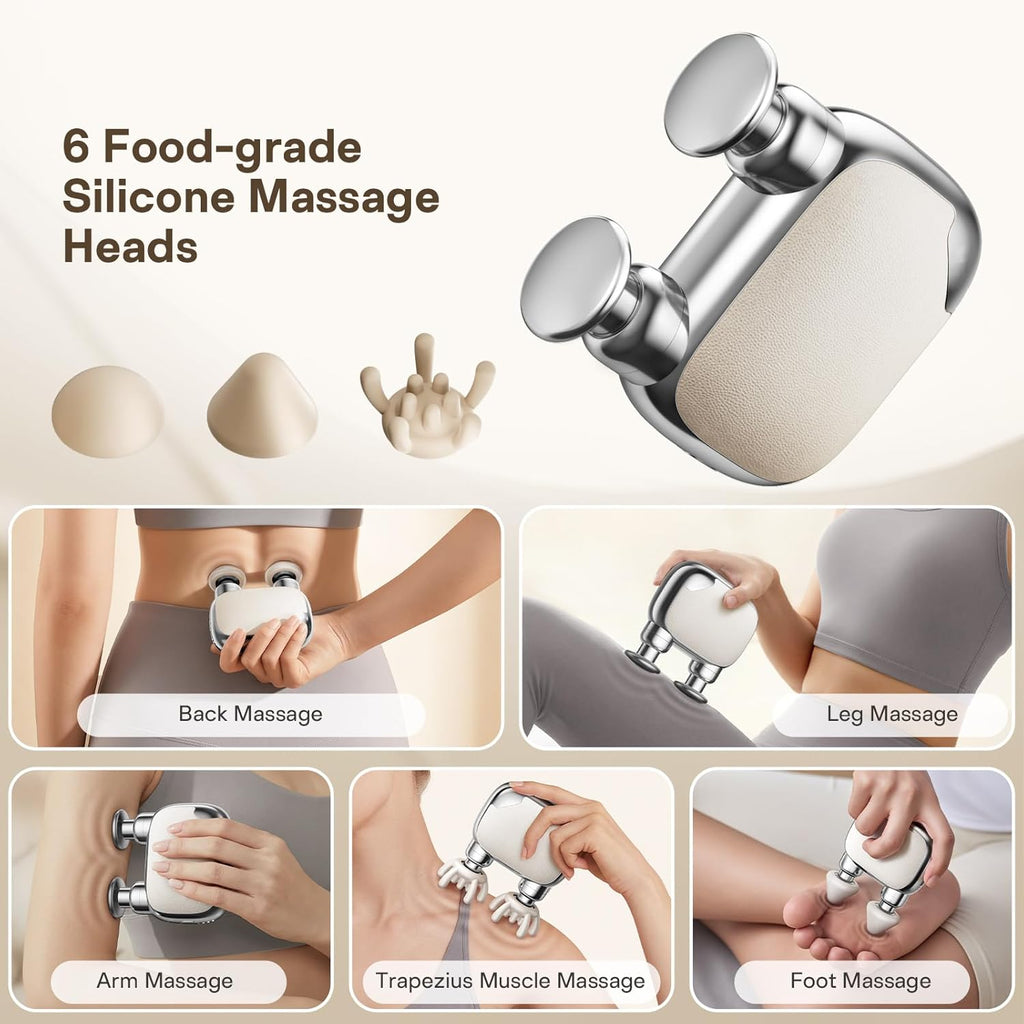 VTT Dual-Head Mini Massage Gun, Pocket-Sized Deep Tissue Massager,...