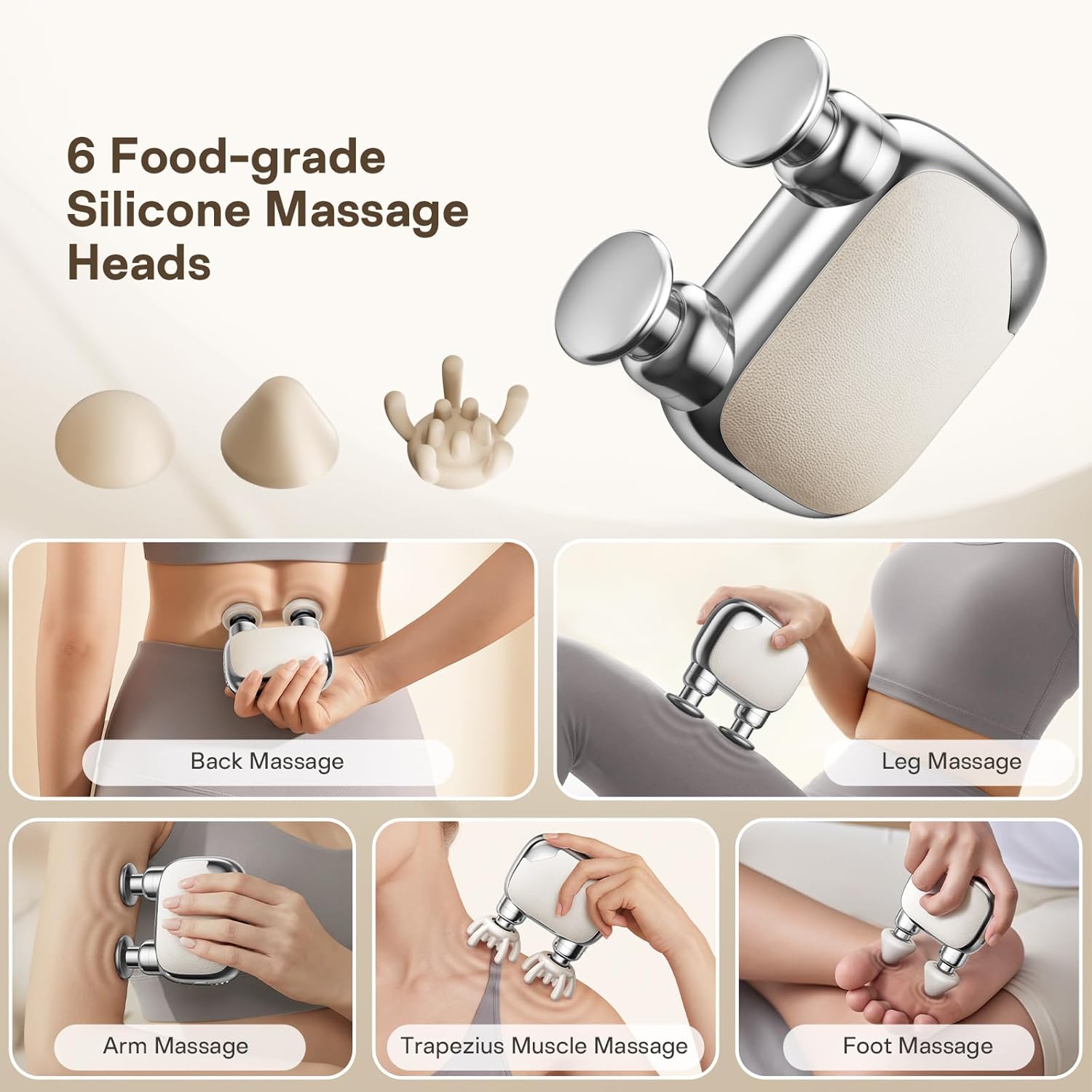 VTT Dual-Head Mini Massage Gun, Pocket-Sized Deep Tissue Massager,...
