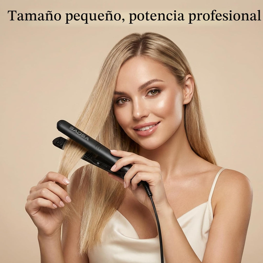 SAOSA Mini plancha plana, plancha de pelo pequeña de cerámica de 0....