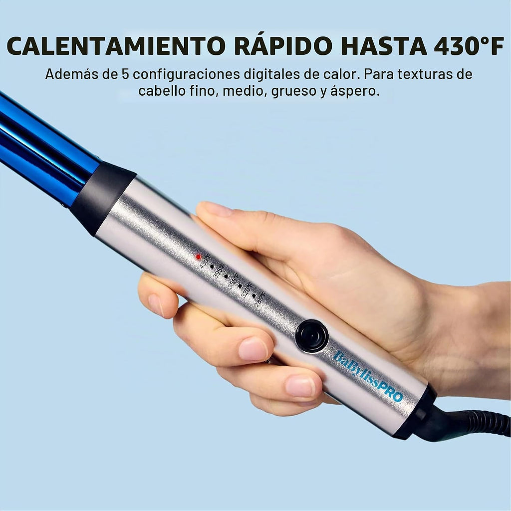 Rizador profesional BabylissPRO Nano Titanium para todo tipo de cab...
