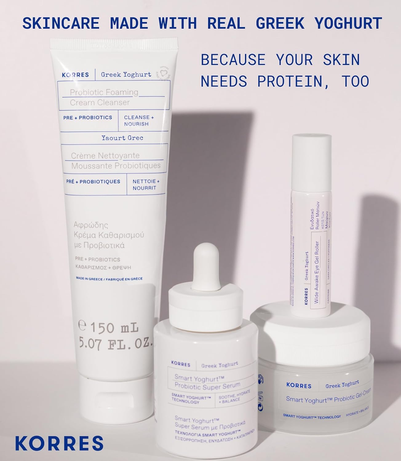 KORRES Greek Yoghurt Wide Awake Eye Gel Serum con ácido hialurónico...