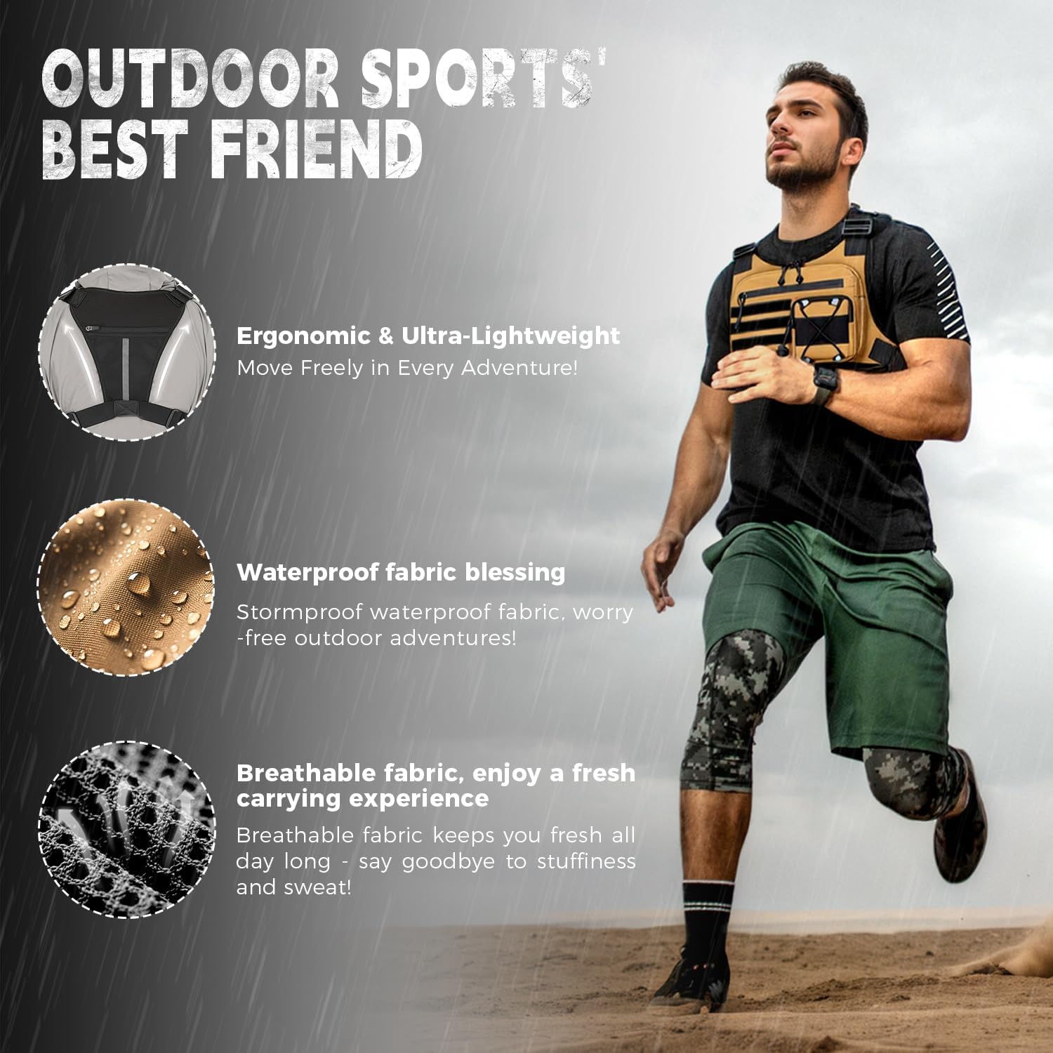 koculemi Bolsa de Pecho para Deportes al Aire Libre para Hombres, F...