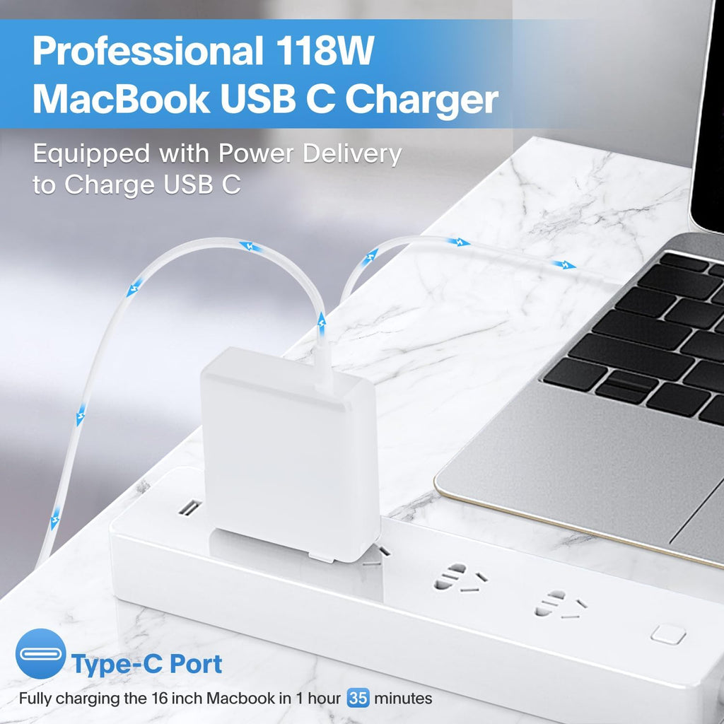 Cargador Mac Book Pro - Cargador USB C de 118 W, cargador rápido co...