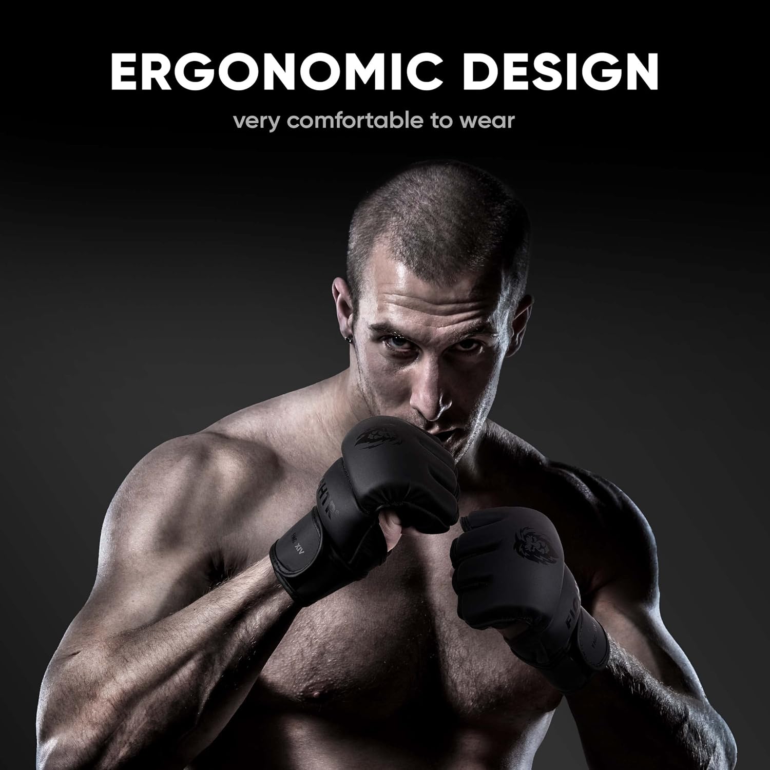 FIGHTR® Guantes Pro de MMA para Entrenamiento de Agarre y Sparring,...
