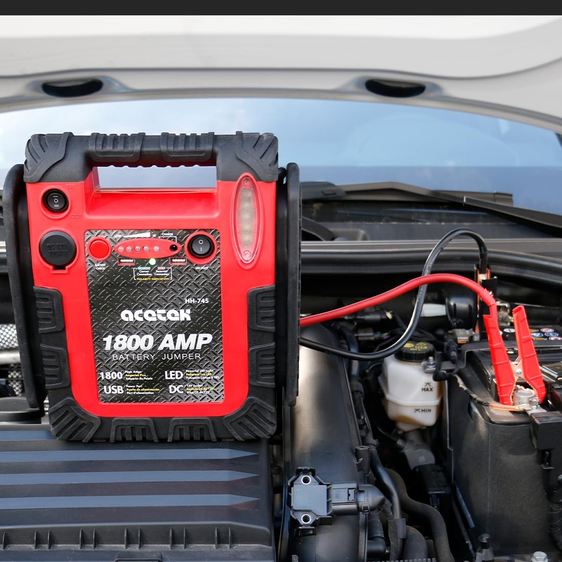 Arrancador de coche de pico de 1800 A, batería de 20000 mAh para mo...